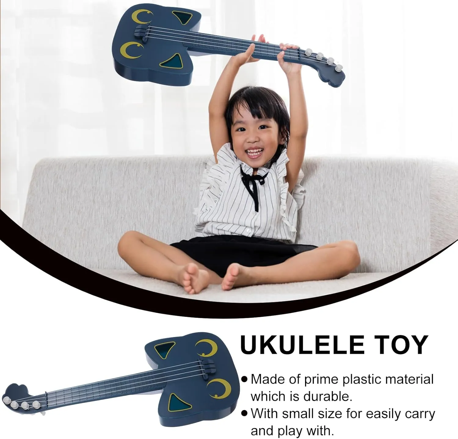 1 Pc Small Plastic Educational Ukulele for Kids - Mini Musical Instrument with Packing Box, Perfect for Toddlers and Beginners