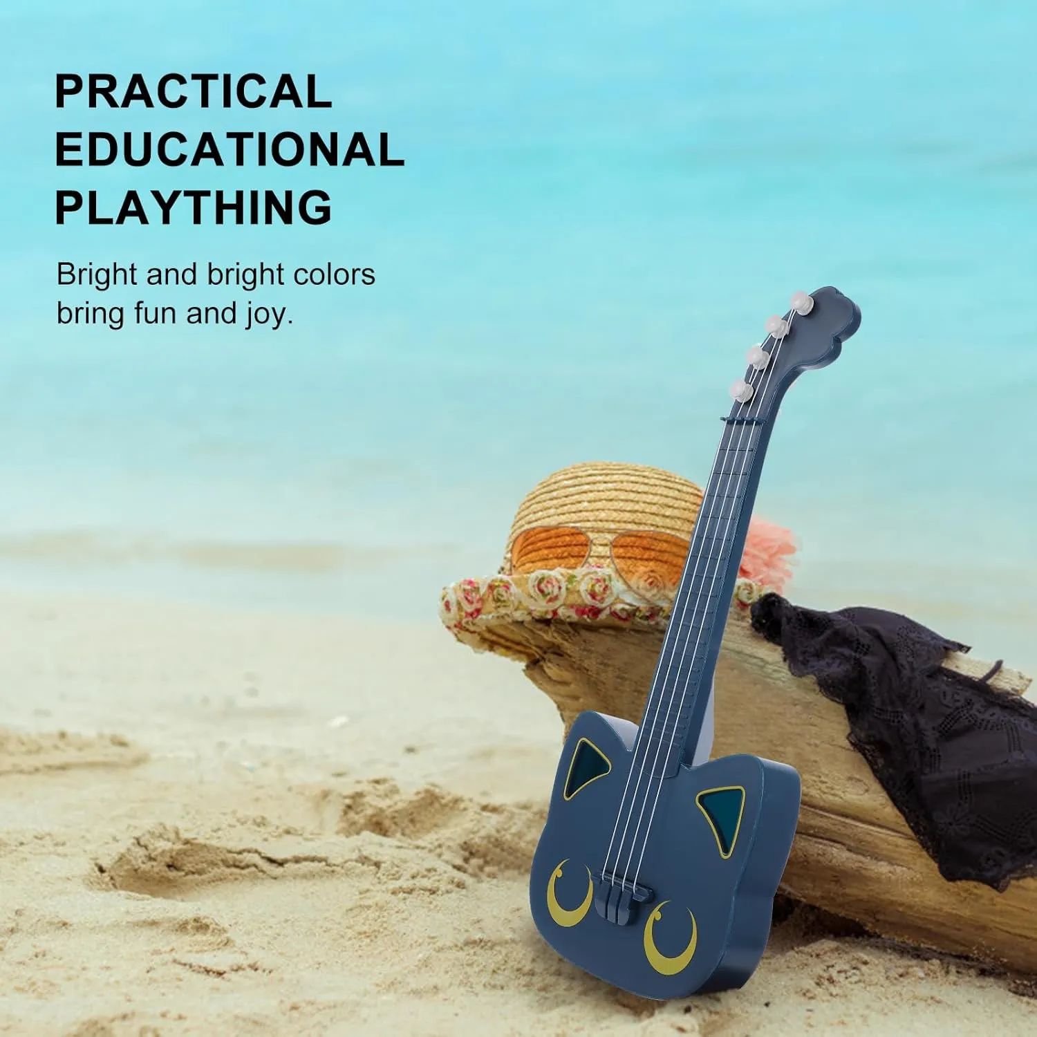 1 Pc Small Plastic Educational Ukulele for Kids - Mini Musical Instrument with Packing Box, Perfect for Toddlers and Beginners