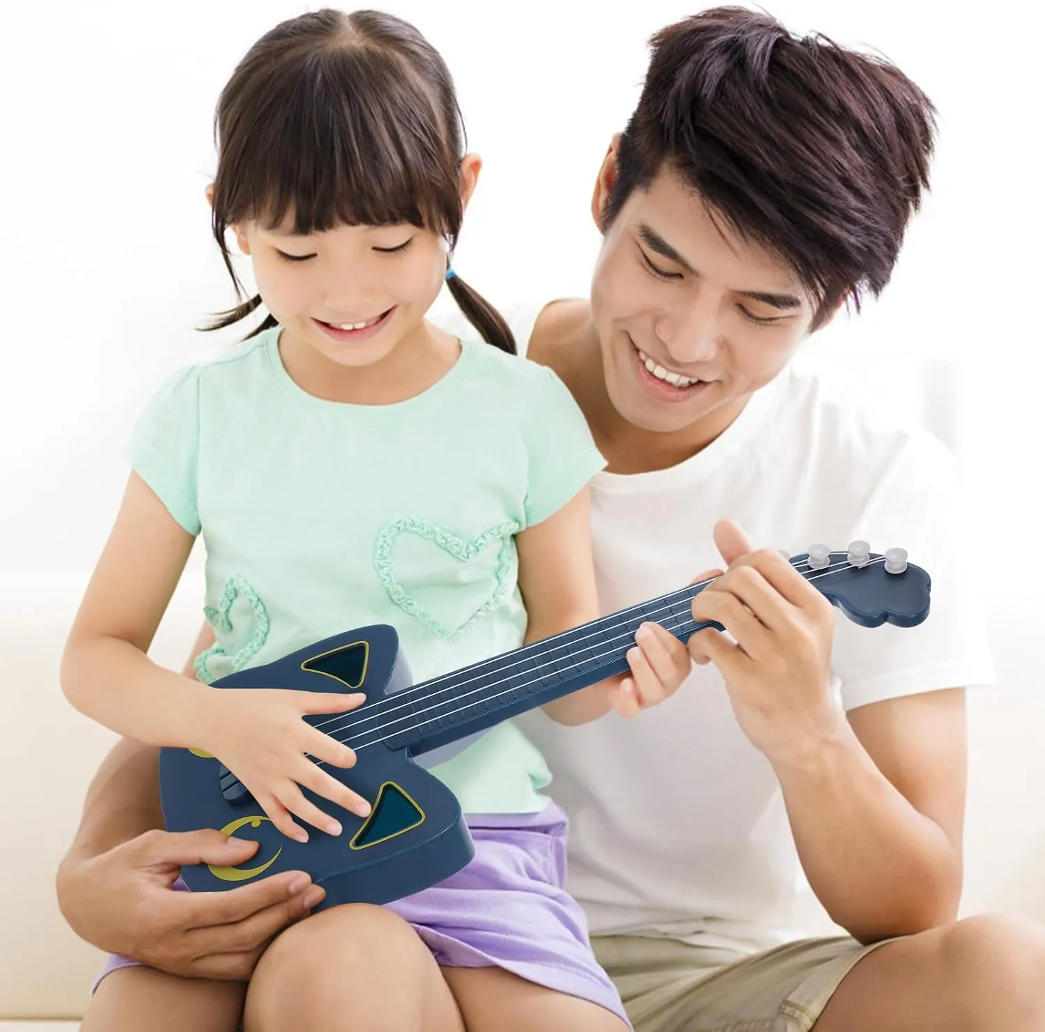 1 Pc Small Plastic Educational Ukulele for Kids - Mini Musical Instrument with Packing Box, Perfect for Toddlers and Beginners