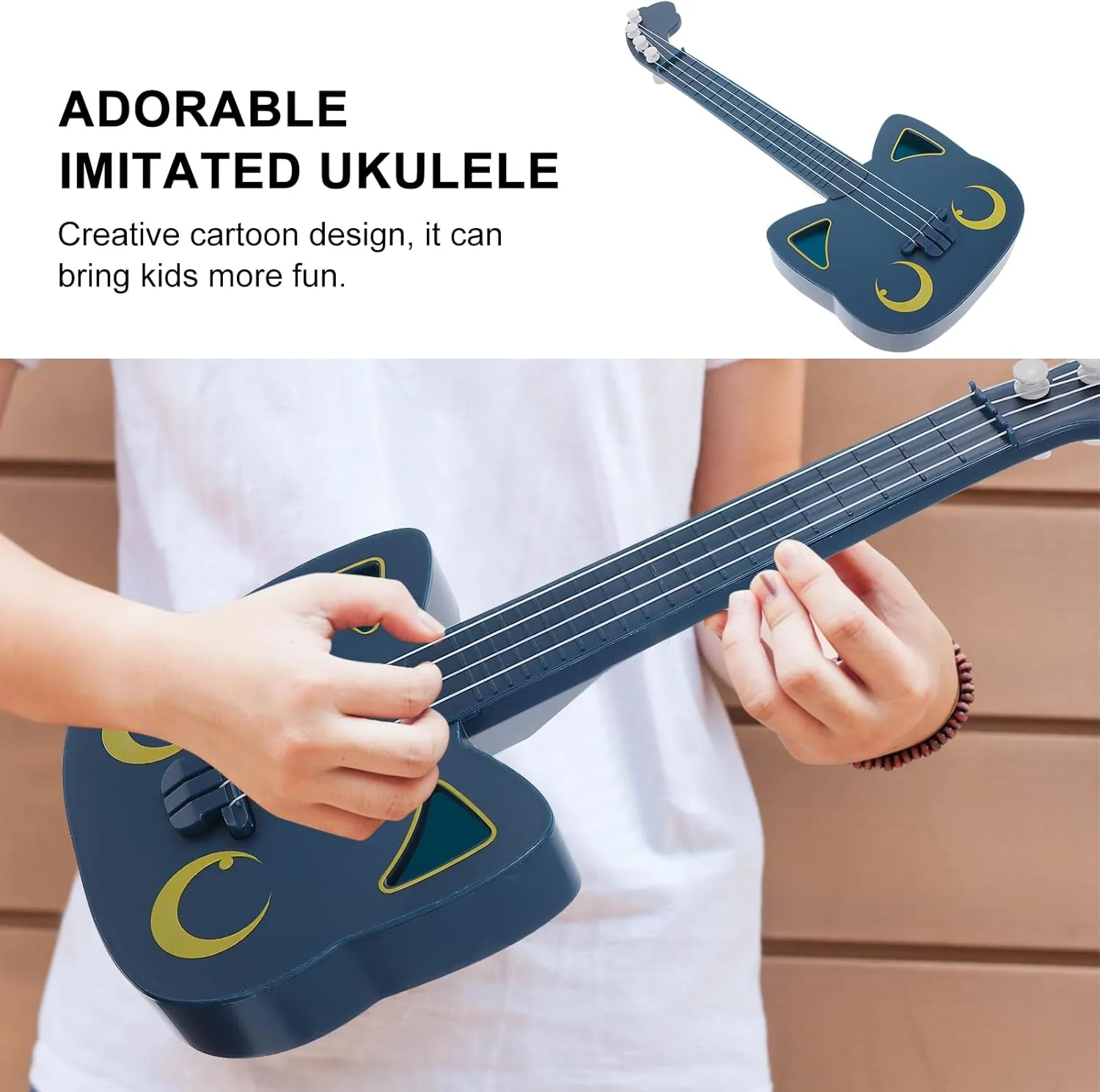 1 Pc Small Plastic Educational Ukulele for Kids - Mini Musical Instrument with Packing Box, Perfect for Toddlers and Beginners