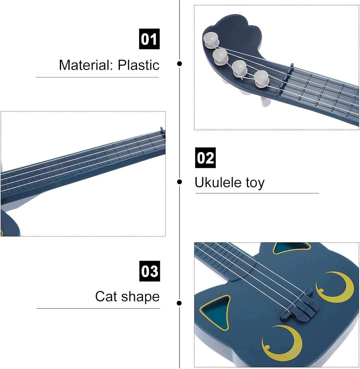 1 Pc Small Plastic Educational Ukulele for Kids - Mini Musical Instrument with Packing Box, Perfect for Toddlers and Beginners