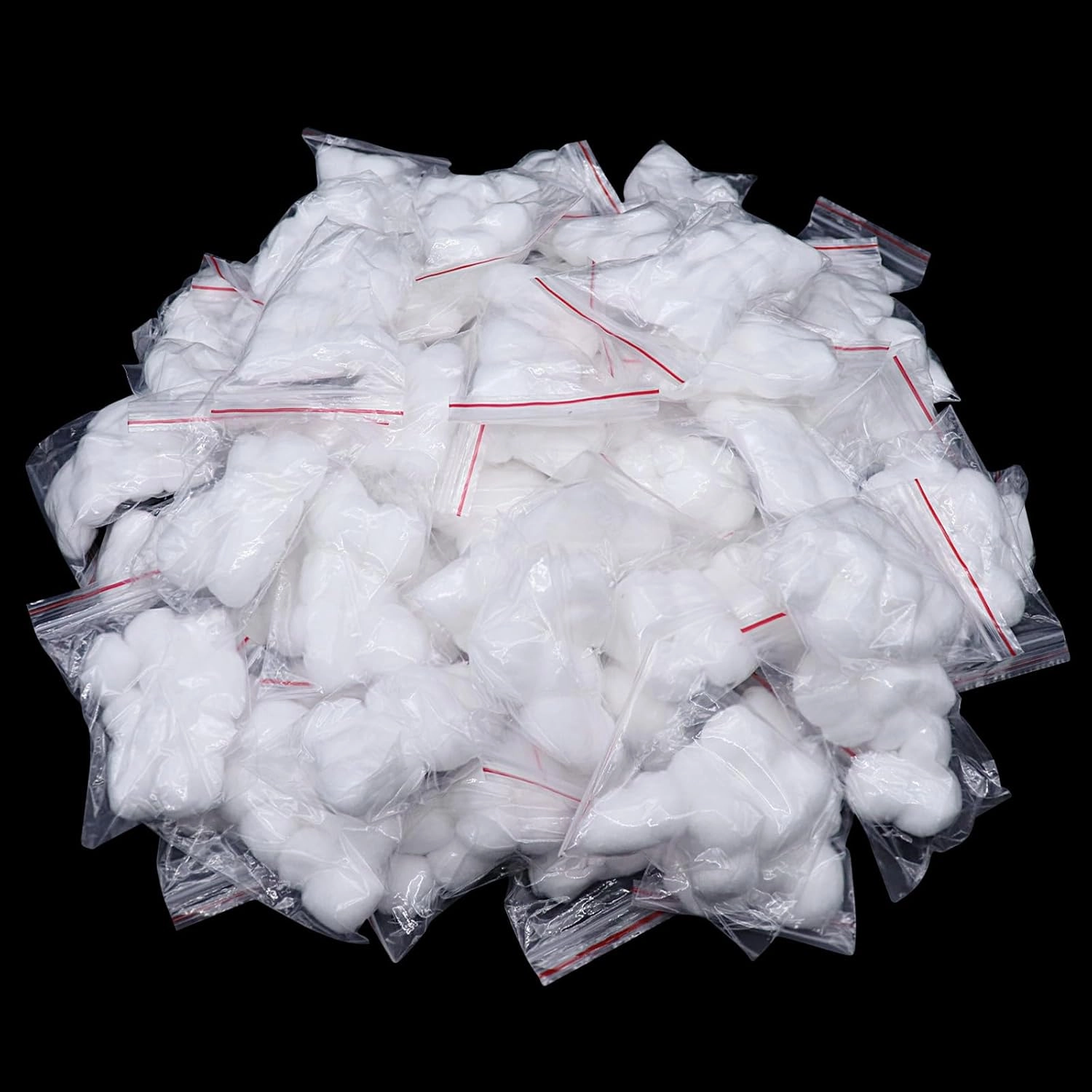 1000 Count (100 Pack of 10) Kheoxusa Individually Wrapped Cotton,Cotton Balls Individually Wrapped,Individually Wrapped Small Cotton Ball for Make Up, Nail Polish Removal, Pet Care for Household Needs