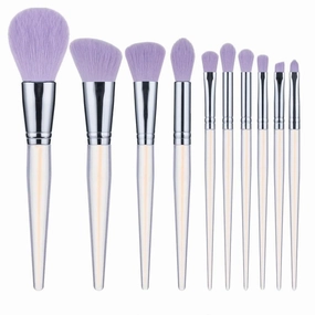 10 Pcs Makeup Brush Set Acrylic Crystal Handle Powder Brush Eye Shadow Makeup Brush Tool