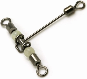10pcs 3 Way Cross-line Rolling Swivel, T-shape Luminous Crossline Fishing Connector, Stainless Steel Swivels, Flexible Saltwater Tackle