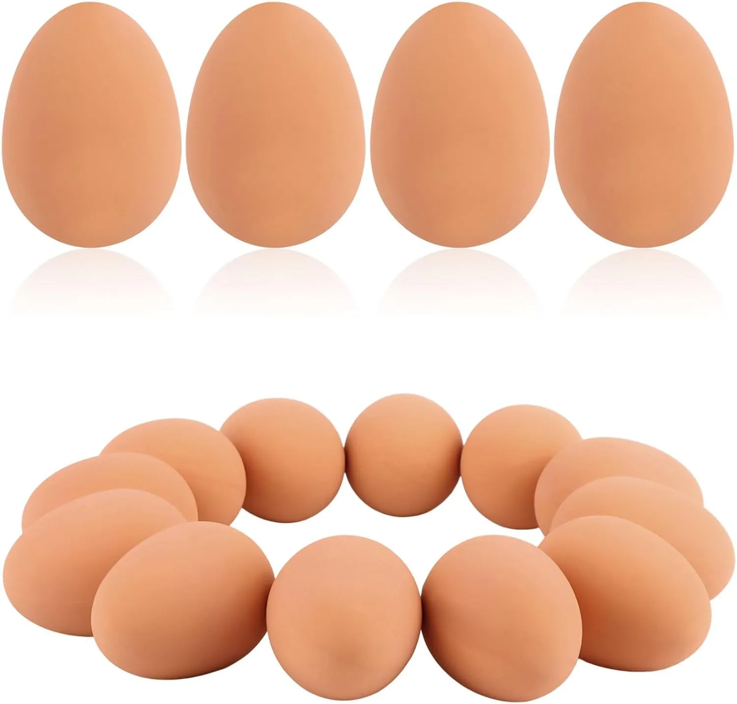 12 Pcs 2.16 Inch Rubber Bouncing Egg Brown Fake Bouncy Balls Realistic Soft Bouncing Eggs Bulk for Easter Party Favors Funny Pet Toy