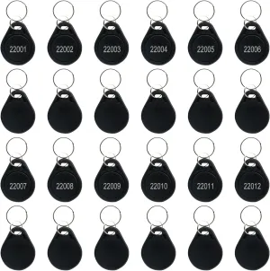 125KHz RFID Key Fob, 26 bit Keyfob Proximity Fob Compatible with Prox Key ISO-Prox 1346 1386 1326 H10301 Readable, Reproducible, Rewritable Hid Card, Compatible Card Reader, 127 Site Code, 50Pc