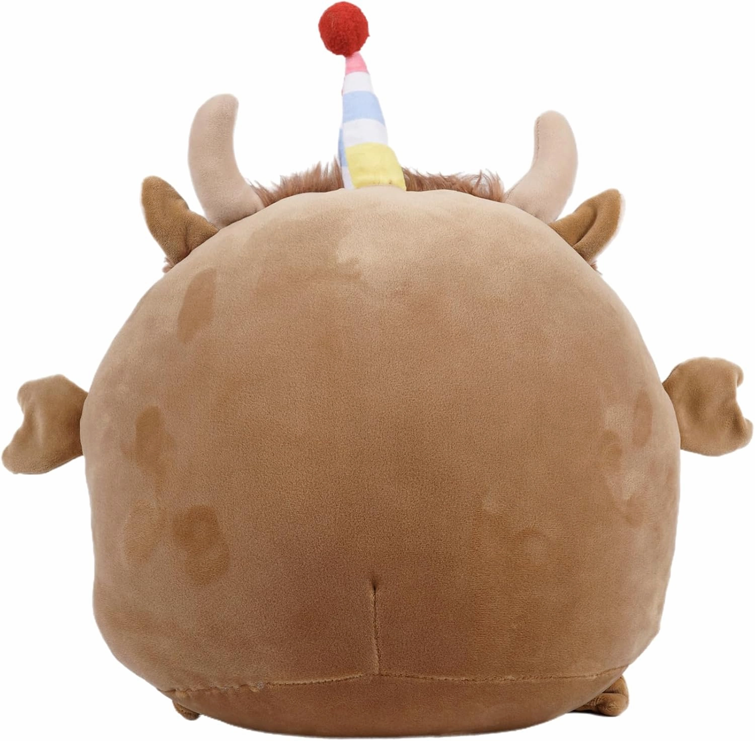12 Inch Happy Birthday Highland Cow Plush Hugging Pillow - Cute Animal Plushies Toys, Brown Fluffy Scottish Cow Stuffed Animals Gift for Kids and Lovers