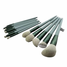 13 PCS Colorful Makeup Brush Set Eye Shadow Foundation Women's Makeup Brushes Eye Shadow Blush Beauty Soft Makeup Toolkit(Green)