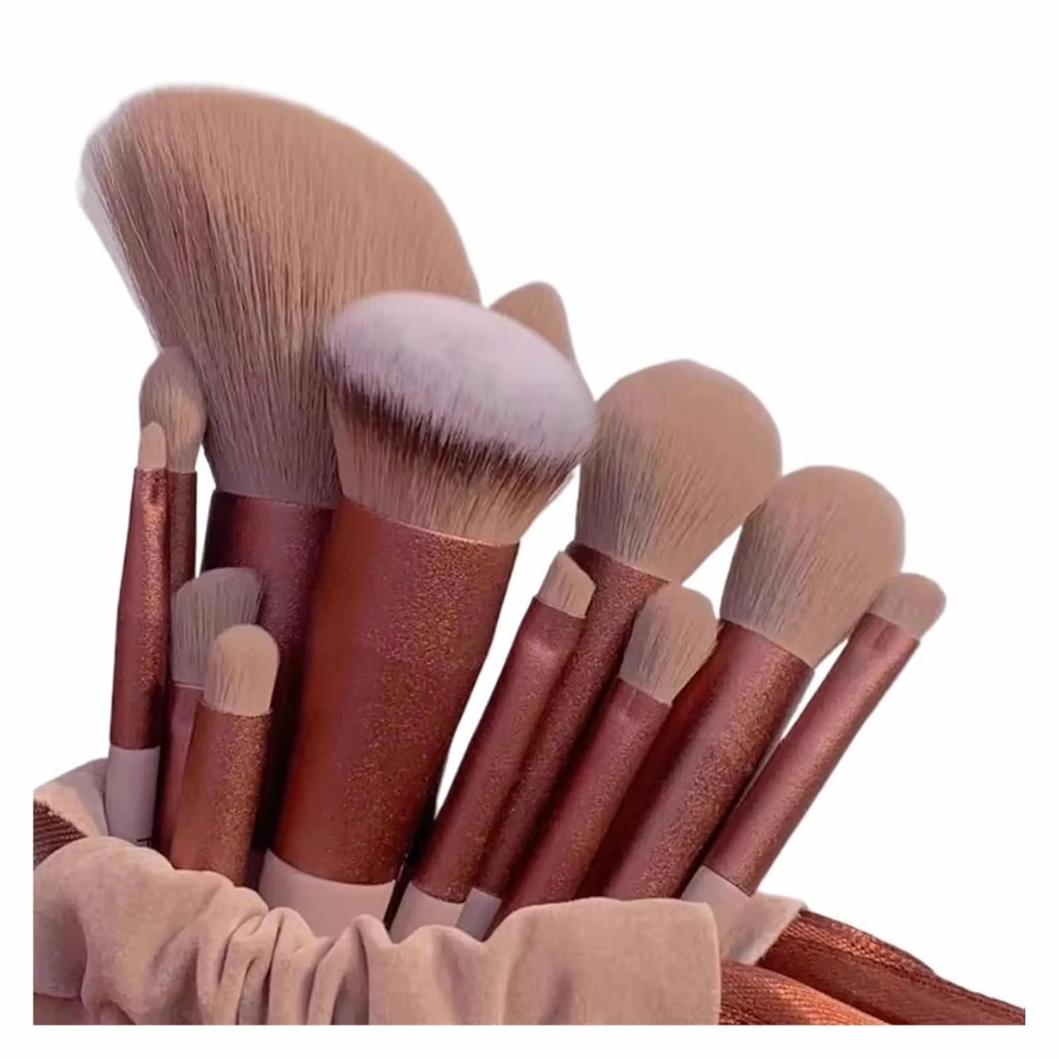 13 PCS Colorful Makeup Brush Set Eye Shadow Foundation Women's Makeup Brushes Eye Shadow Blush Beauty Soft Makeup Toolkit(Yellow with bag)