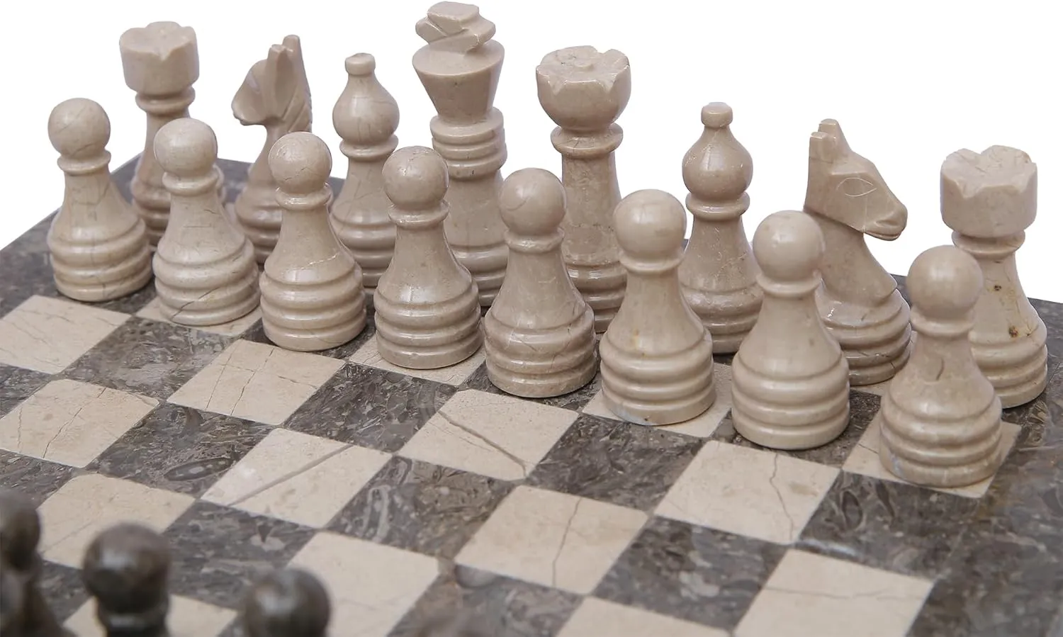 15 Inch Luxury Chess Set Classic Chess Boards for Adults with Handcrafted Stone Board & Marble Chess Pieces Ideal for Home Decor (Oceanic & Virona)