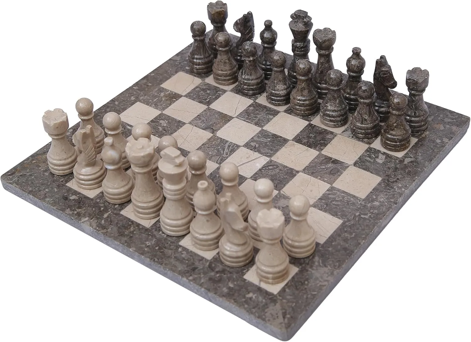15 Inch Luxury Chess Set Classic Chess Boards for Adults with Handcrafted Stone Board & Marble Chess Pieces Ideal for Home Decor (Oceanic & Virona)
