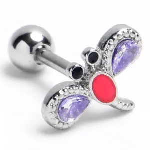 16 Gauge 1/4 Embellished Dragonfly Cartilage Tragus Earring