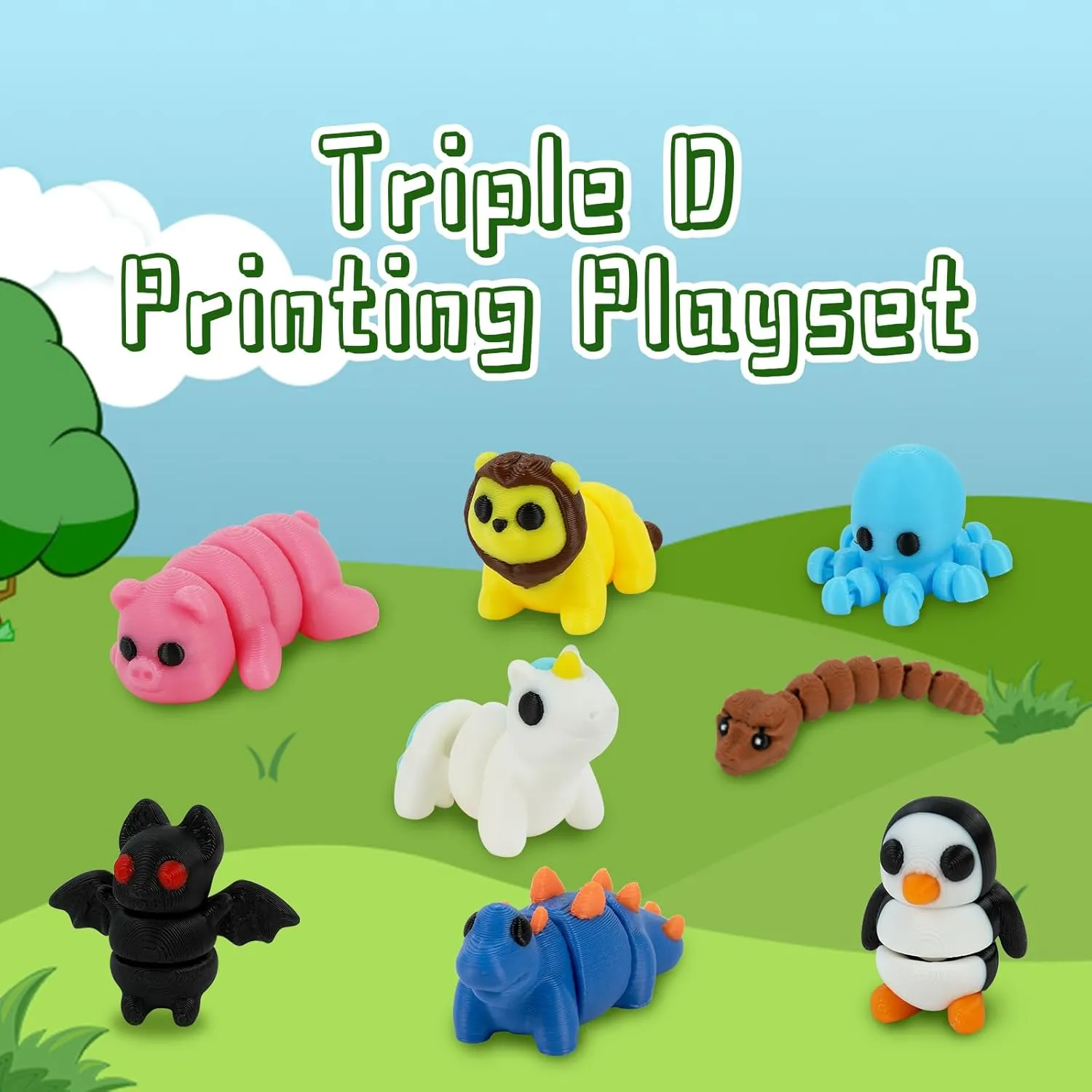 16PCS 3D Printed Animals Funny Gifts Mini Stuff Fun Designs Articulating Figurines Miniatures Mystery Tiny Things