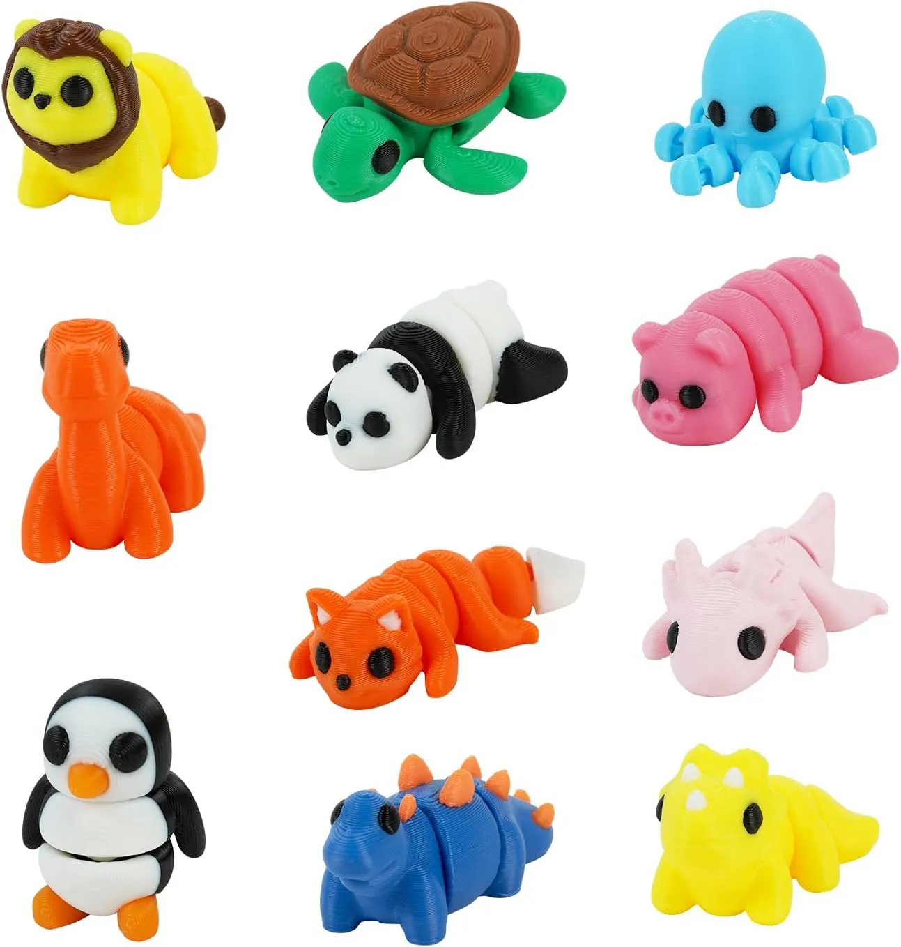 16PCS 3D Printed Animals Funny Gifts Mini Stuff Fun Designs Articulating Figurines Miniatures Mystery Tiny Things