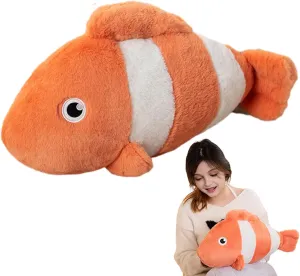 19.6 Inch Clownfish Throw Pillow Hugging Clown Fish Plush Clownfish Stuffed Animal Toys Clown Fish Pillow Sofa Cushion Clownfish Gift for Kids Or Lovers in Valentine's Day, Birthday...
