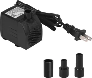 200 GPH Mini Submersible Water Pump(12W,800L/H) for water feature, Aquariums, Fish Tank, Tabletop Fountain, Pet Fountain, Indoor or Outdoor Pond Fountain