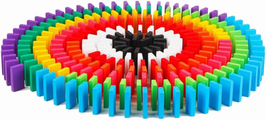 200pcs Rainbow Colored Blocks Early Educational Wooden Building Toys for Boy Girl Fun Balance Games Playset for Creative Learning and Imagination