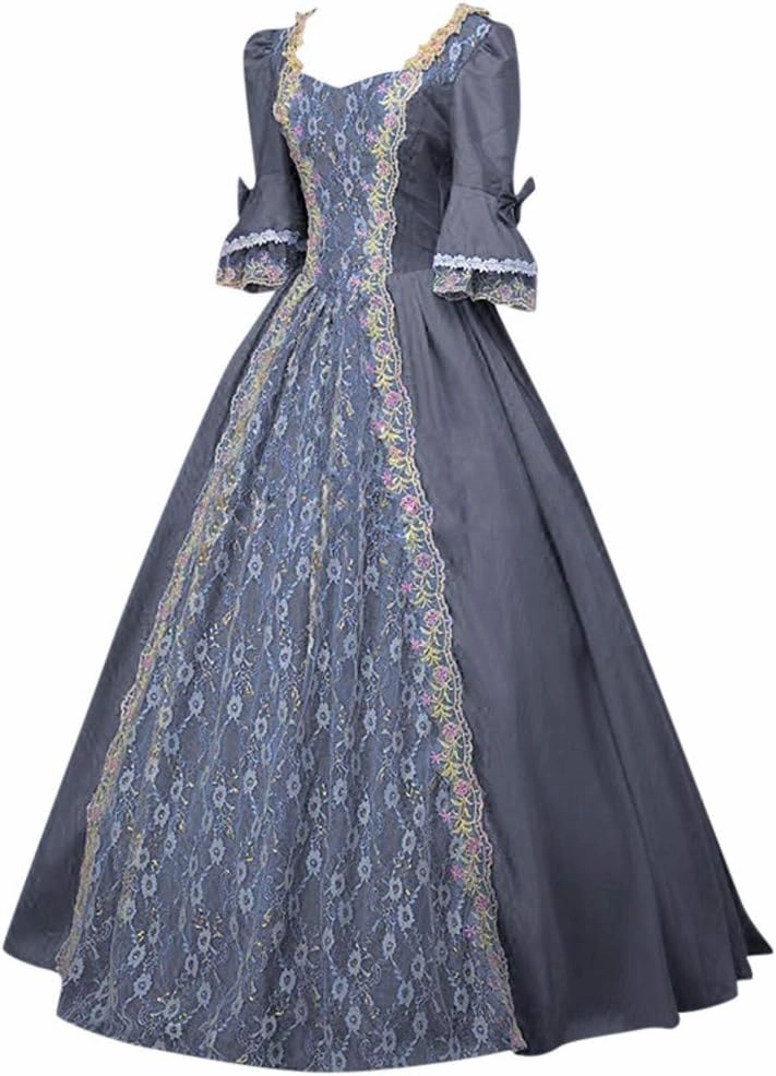 2024 Princess Dress Sleeve Womens Gothic Retro Dress Vintage Half Court Women's Dress Loose Casual Dresses Women