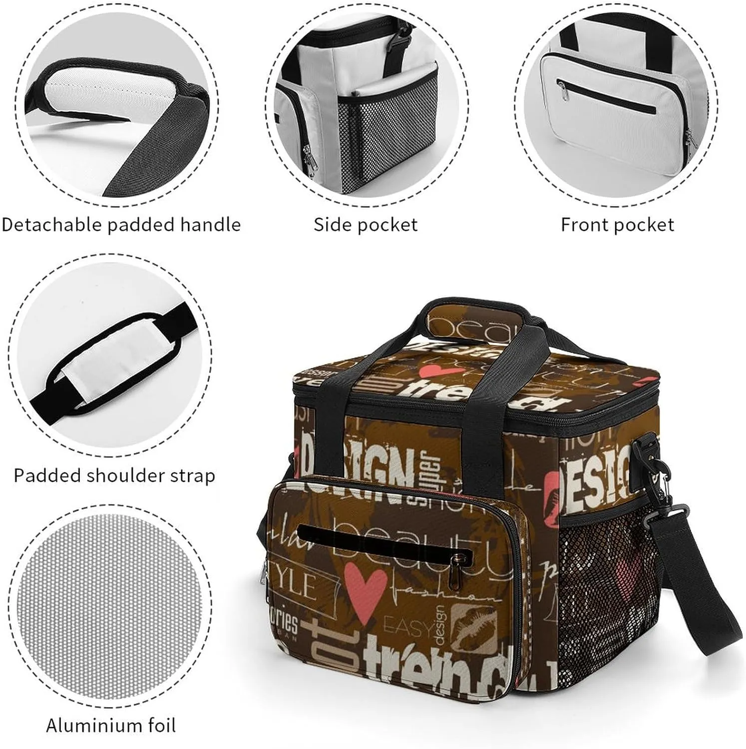 22.5L Waterproof Soft Cooler BagInsulated Lunch Box for Camping Fishing Beach Road Trips