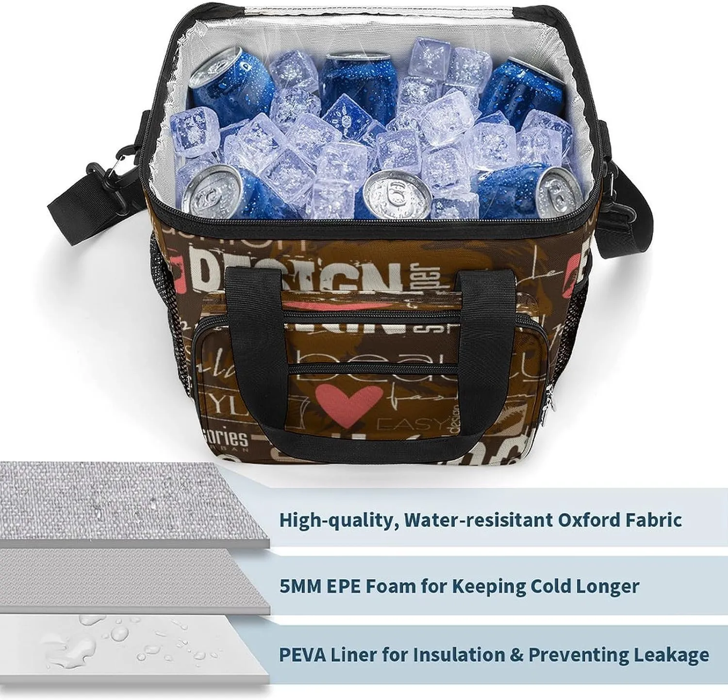 22.5L Waterproof Soft Cooler BagInsulated Lunch Box for Camping Fishing Beach Road Trips