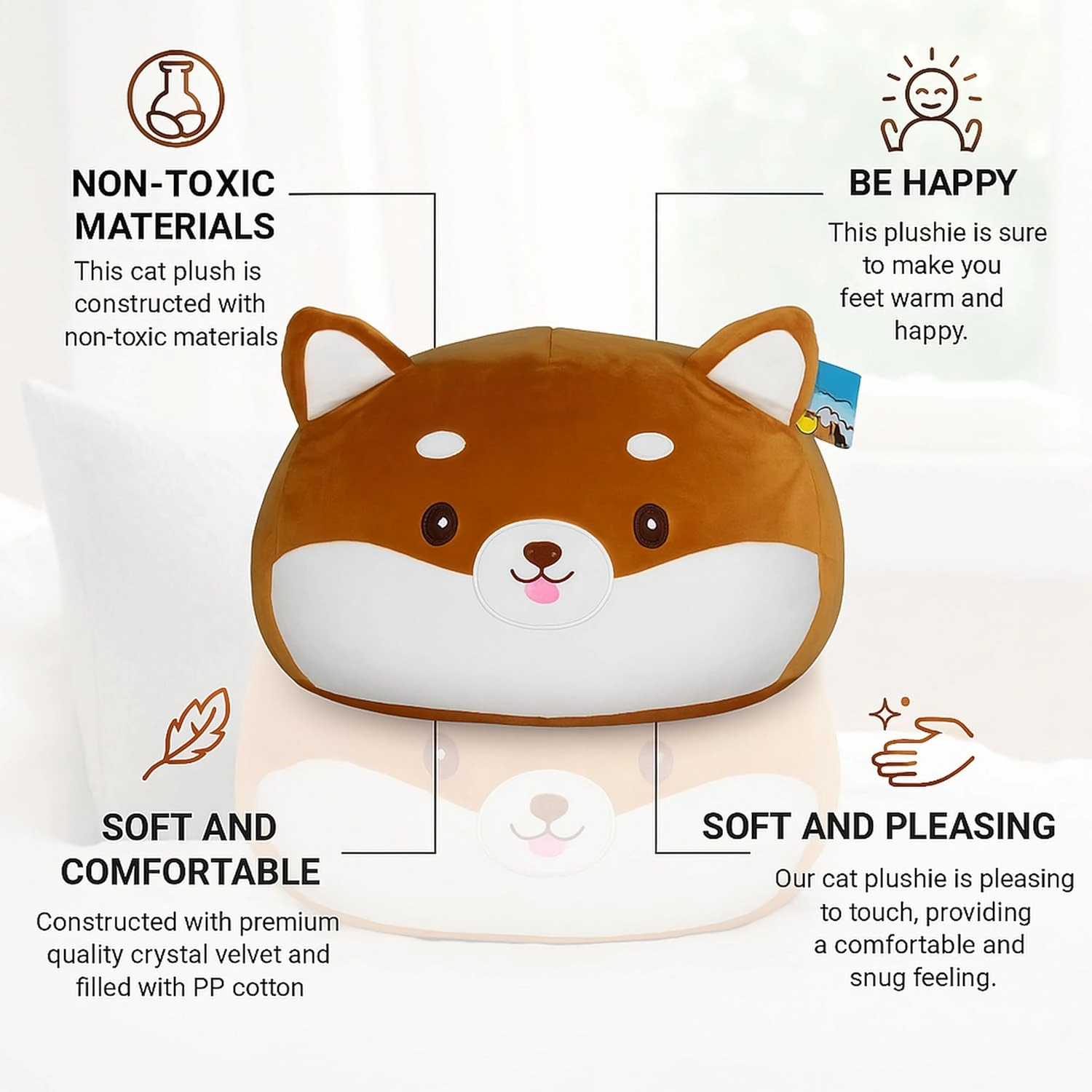 29-Inch Shiba Inu Plush – Giant Stuffed Animal, Squishy & Cuddly Plushie – Adorable Gift for Family & Friends