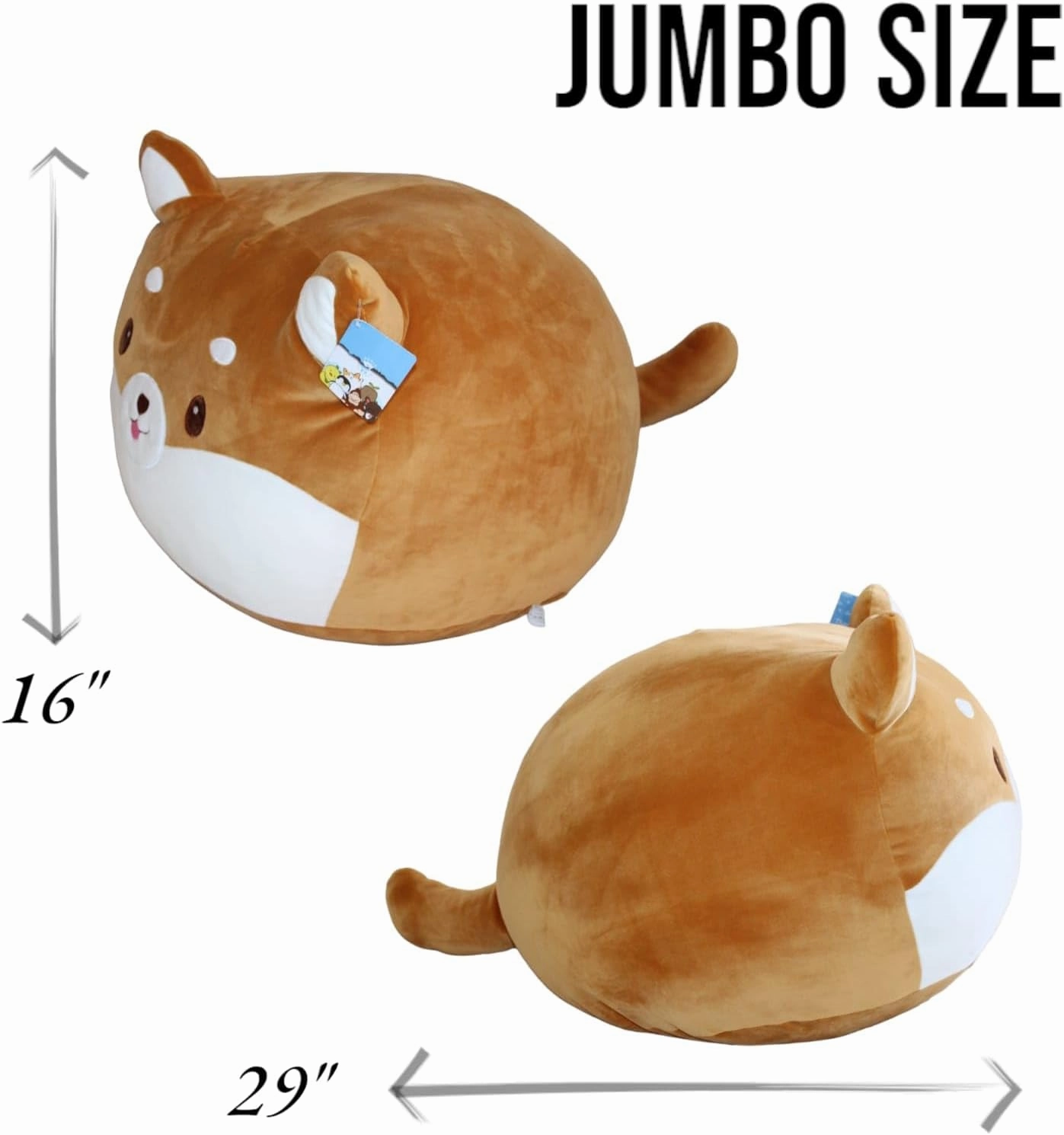 29-Inch Shiba Inu Plush – Giant Stuffed Animal, Squishy & Cuddly Plushie – Adorable Gift for Family & Friends