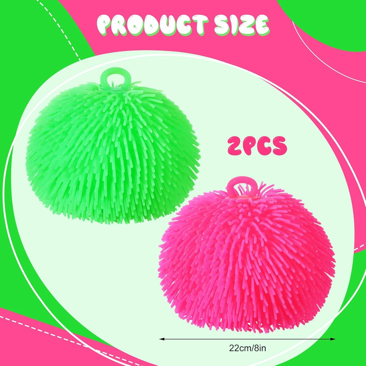 2 Pcs Puffer Ball 8 Inch Spiky Sensory Balls Bulk Bouncy Sensory Stress Relief Toy for Fun Fidget Anxiety Game Classroom Prizes Party Favors