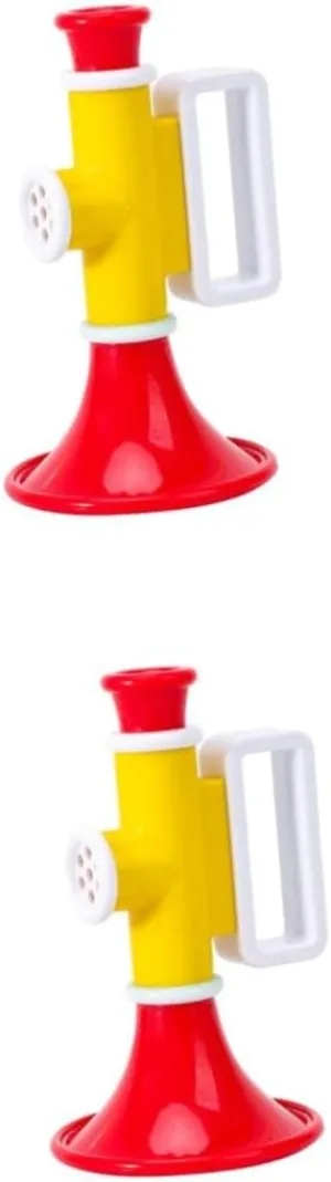 2pcs Boys and Girls Stage Performance Trumpet Toy Plastic Horn for Boy Girl Musical Instrument Develops Creativity Imagination for Preschool Music Activities Random Color