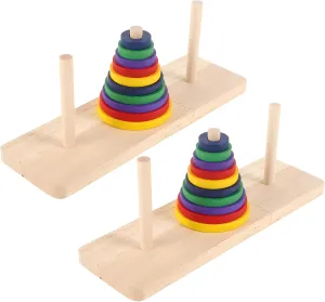 2pcs Colorful Wooden Tower Puzzle Game for Adults Intellectual Board Game for Home Parties Unlock Your Creativity and Imagination Smooth Finish Design