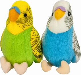 2Pcs Budgerigar Plush Toy, 5.5 inches, Parakeet Plush Toy, Budgie Soft Toy, Bird Stuffed Animal for Kids