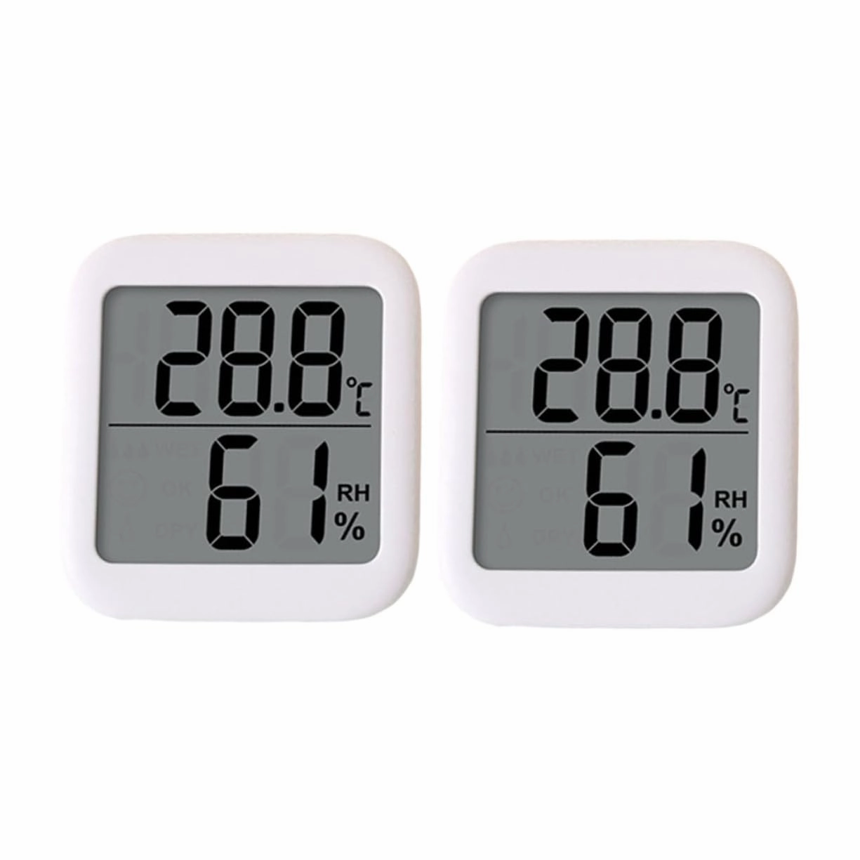 2Pcs Indoor Digital Thermometer Hygrometer Home Humidity Monitor with LCD Display Easy to Read for Accurate Measurement