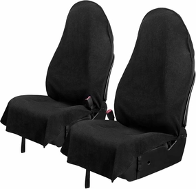 2pcs Universal Waterproof Car Seat Covers Black - Automotive Seat Cushion for Sedan SUV Truck Front OR Rear Seats - Anti Slip Car Seat Protector Suit for After Yoga Gym Hiking Running Sport