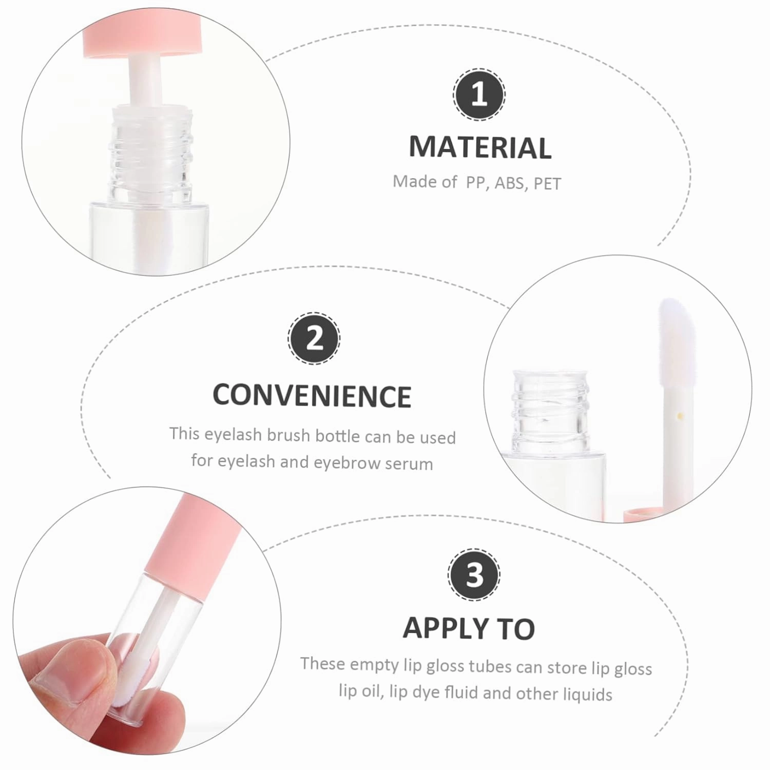 2sets Honey Melting Lip Tints Empty Lip Gloss Tubes Oil Bottles 10pcs*2
