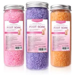 3 Pack Foot Soak Salts Kit Epsom Salt - Himalayan Pink Salt - Dead Sea Salt - Foot spa care Best for Good Sleep Essential Oils, Gifts for Mom women Tea Tree Oi Lavender rose