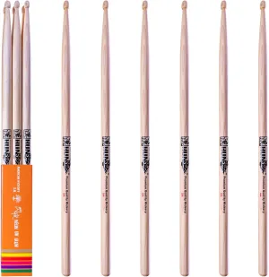 3-pairs Anti-slip Coating Drumstick,Classic 5A Drum Stick, Premium Hickory Drum Stick, Hard Wood Drum Stick,for Acoustic or Electronic Drum, weight and picth matched. High-end Drum Stick.