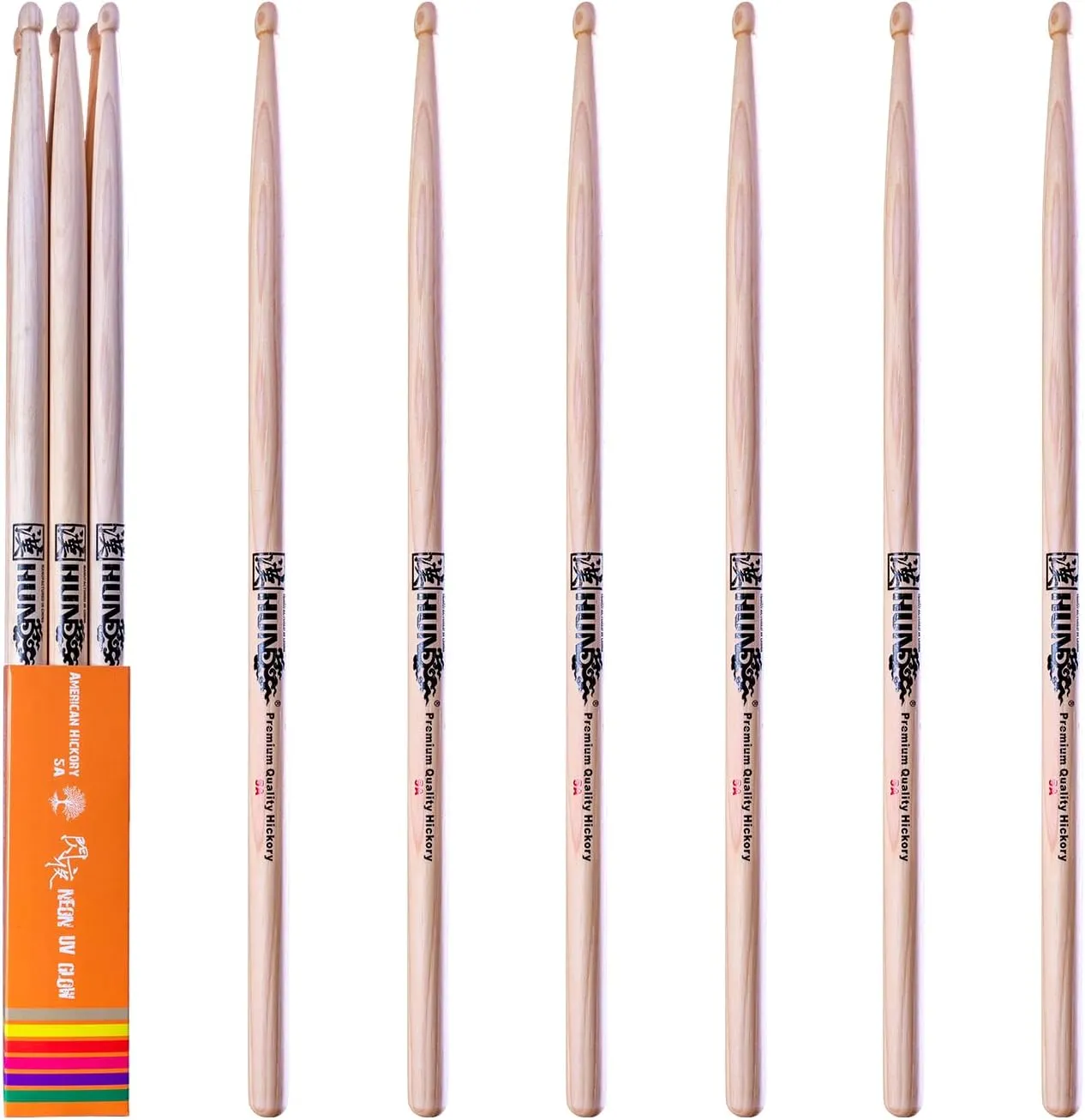 3-pairs Anti-slip Coating Drumstick,Classic 5A Drum Stick, Premium Hickory Drum Stick, Hard Wood Drum Stick,for Acoustic or Electronic Drum, weight and picth matched. High-end Drum Stick.