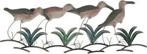 35 Inch Metal Wood Sandpiper Wall Art Hanging Home Decor Beach Bird Sculpture, Multicolored, One Size