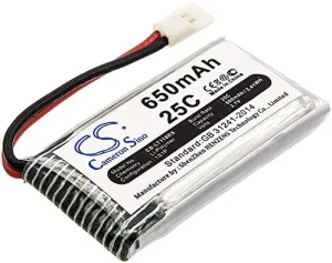 3.7V High-Performance Replacement Battery for Hubsan H107D JXD385 X4 H107L H107D Mini H107 H107L H107C with H107C-A24/650mAh