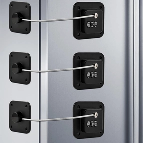 3 Pack Fridge Lock for Kids, Traceless Refrigerator Lock for Adults, Child Proof Cabinet Locks Baby Proofing, Drawer Freezer Locks for Fridge Refrigerator (Black)