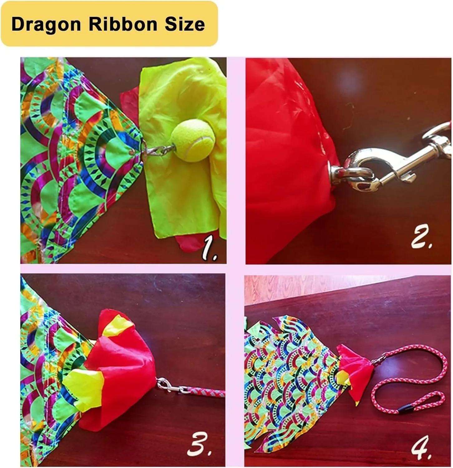 3D Colorful Dragon Silk-like Flowy Spinning， Chinese Flowy Dragon Ribbon Dance with Ball, Outdoor Silk Shaking Poi Throw Streamer Set, Lightweight Rhythmic Dancer Spinning Dragon Body