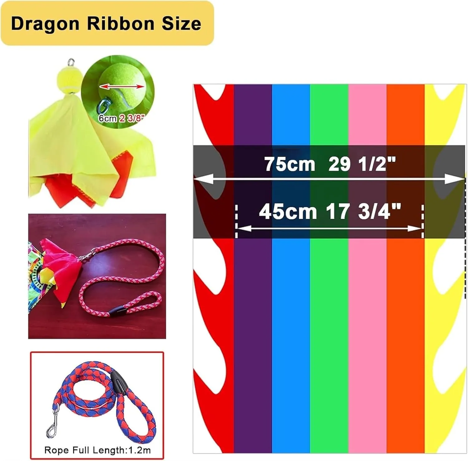 3D Colorful Dragon Silk-like Flowy Spinning， Chinese Flowy Dragon Ribbon Dance with Ball, Outdoor Silk Shaking Poi Throw Streamer Set, Lightweight Rhythmic Dancer Spinning Dragon Body