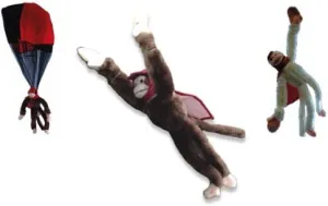 3pc Set Slingshot Flingshot Superfly Parachute, Glow The Dark, and Classic Monkeys