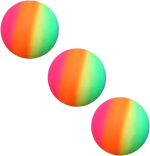 3Pcs Rainbow Colored PVC Inflatable Playground Balls for Kickball Handball Dodgeball and Encourages Active Fun and Creativity