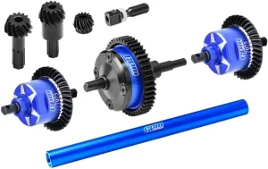4140 Carbon Steel   7075 Alloy Front & Centre & Rear Complete Differential for Traxxas 1:16 Mini Maxx 4WD 107154-1 / Mini XRT VXL-3S 108076-1 Monster Truck Upgrades - Blue