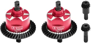 4140 Carbon Steel   7075 Alloy Front & Rear Complete Differential for Traxxas 1:16 Mini Maxx 4WD 107154-1 / Mini XRT VXL-3S 108076-1 Monster Truck Upgrades - Red