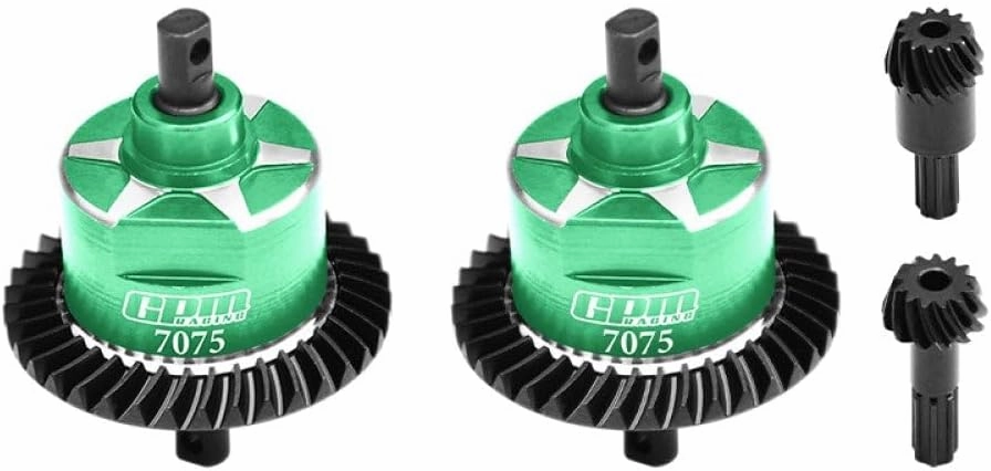 4140 Carbon Steel   7075 Alloy Front & Rear Complete Differential for Traxxas 1:16 Mini Maxx 4WD 107154-1 / Mini XRT VXL-3S 108076-1 Monster Truck Upgrades - Green