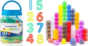 48 Pcs Translucent Numbers – Translucent Number Blocks – Light Table Toys, Manipulatives and Accessories for Enhanced Learning & Fun