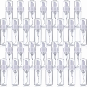 50 Pcs Foam Pump Bottle 50 ml/ 1.7 oz Mini Empty Bottle with Pump Clear Spray Plastic Foam Bottles Empty Foam Pump Bottle Mini Foaming Dispensers for Shampoo Cleaning Lash Cosmetics Packaging