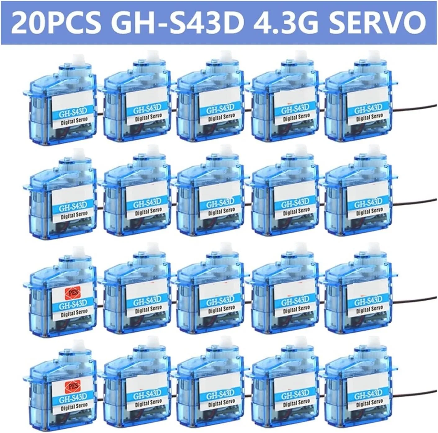 5/10/20PCS PES GH-S37D GH-S43D Servo Motor Digital 3.7g 4.3g Mini Micro Servo For RC Airplane Helicopter Truck Boat Car Robot(20PCS S43D)