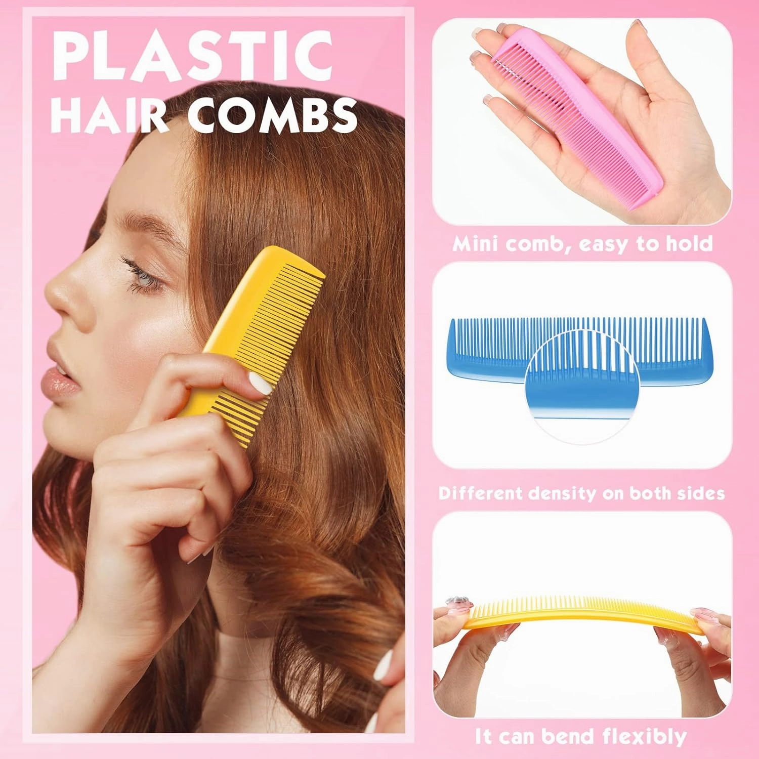 56 Pcs Mini Wet Hair Brush Hair Combs Set 28 Small Pocket Travel Detangler Brush 28 Colorful Combs Toddler Mini Detangling Brushes Soft Bristles for Women Baby Girls Kids(Classic Color)
